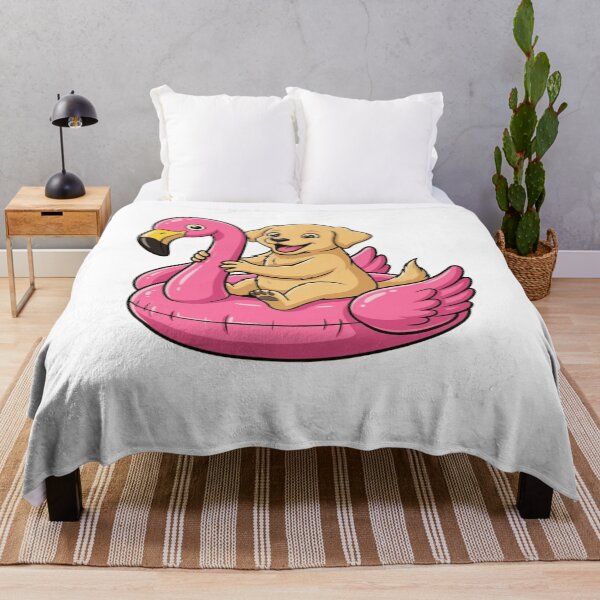 Item preview, Cute Golden Retriever Puppy on Flamingo Float designed and sold by k3rstman1.