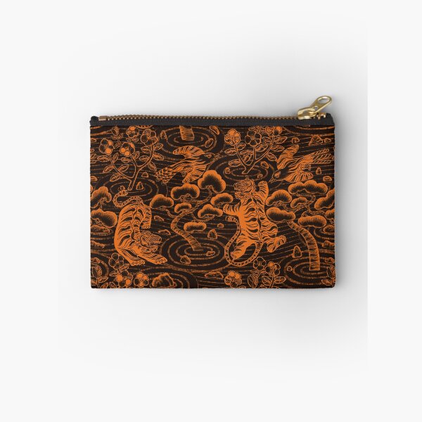 Item preview, Woodcut Tiger and Magpie in Autumn Zen Garden designed and sold by Z&C.