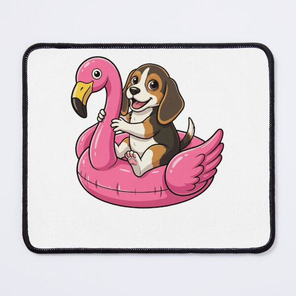 Item preview, Cute Beagle Puppy on Pink Flamingo Pool Float designed and sold by k3rstman1.