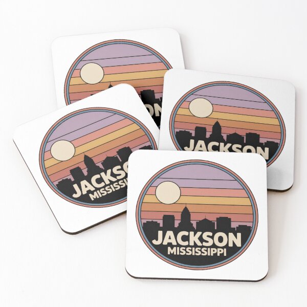 Item preview, Jackson Mississippi: Purple Sunset Skyline Badge designed and sold by CircinusStore.