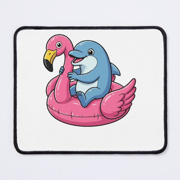 Item preview, Cute Dolphin on Pink Flamingo Pool Float designed and sold by k3rstman1.
