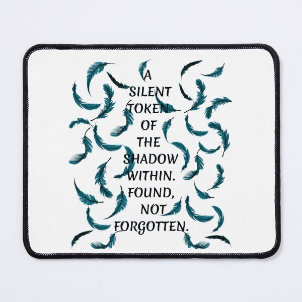Item preview, A Silent Token: Gothic Shadow Quote & Teal Feathers designed and sold by Studio77-Gothic.