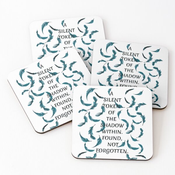 Item preview, A Silent Token: Gothic Shadow Quote & Teal Feathers designed and sold by Studio77-Gothic.