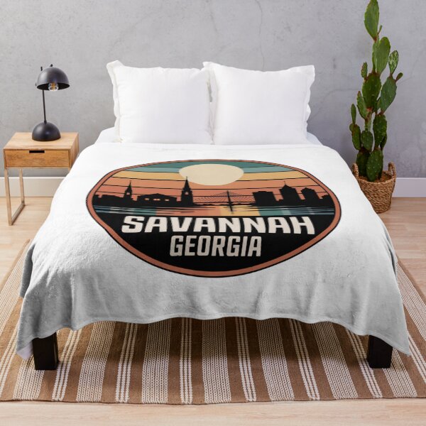 Item preview, Savannah Georgia: Retro Sunset Skyline Badge designed and sold by CircinusStore.