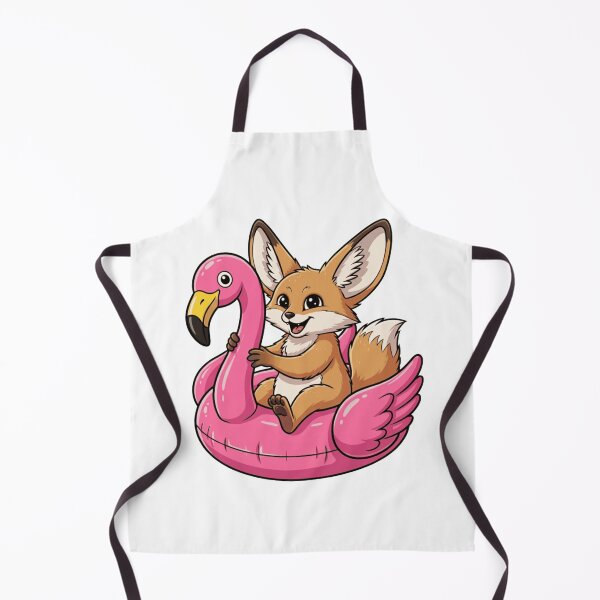 Item preview, Kawaii Fennec Fox Summer Flamingo Pool Float designed and sold by k3rstman1.