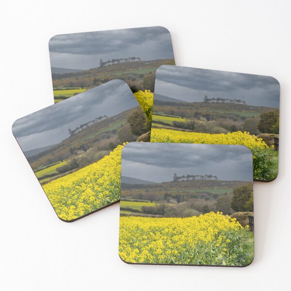 Item preview, Yellow Flower Field in Wicklow – Vibrant Irish Countryside Landscape Photography Print designed and sold by Martindoran.