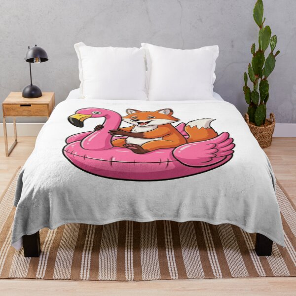Item preview, Cute Fox in Pink Flamingo Pool Float designed and sold by k3rstman1.