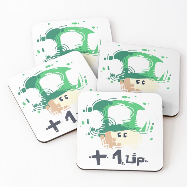 Item preview, +1 UP Life Mushroom Green Retro Games designed and sold by Houlele_design.