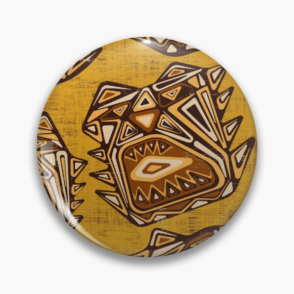 Item preview, Deco Tiger Tribe Retro Art Deco Tribal Tiger Head-Vintage Sun Yellow  designed and sold by Z&C.