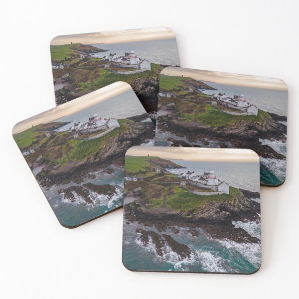 Item preview, Cork Lighthouse Aerial View – Drone Photography of Irish Coastline Landscape Print designed and sold by Martindoran.
