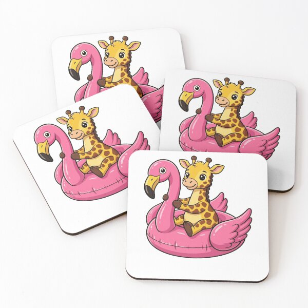 Item preview, Cute Cartoon Giraffe in Pink Flamingo Float designed and sold by k3rstman1.
