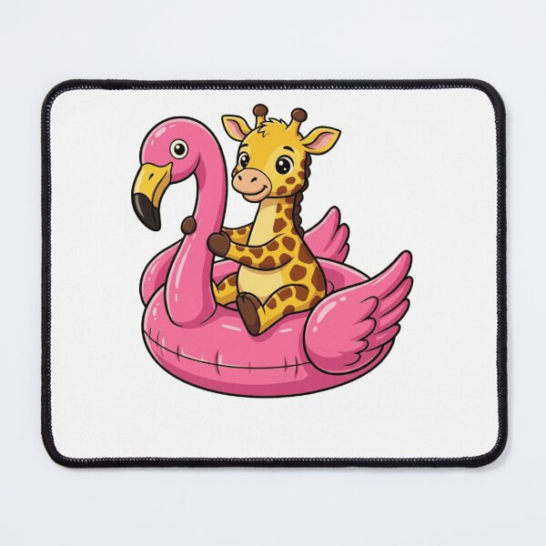 Item preview, Cute Cartoon Giraffe in Pink Flamingo Float designed and sold by k3rstman1.