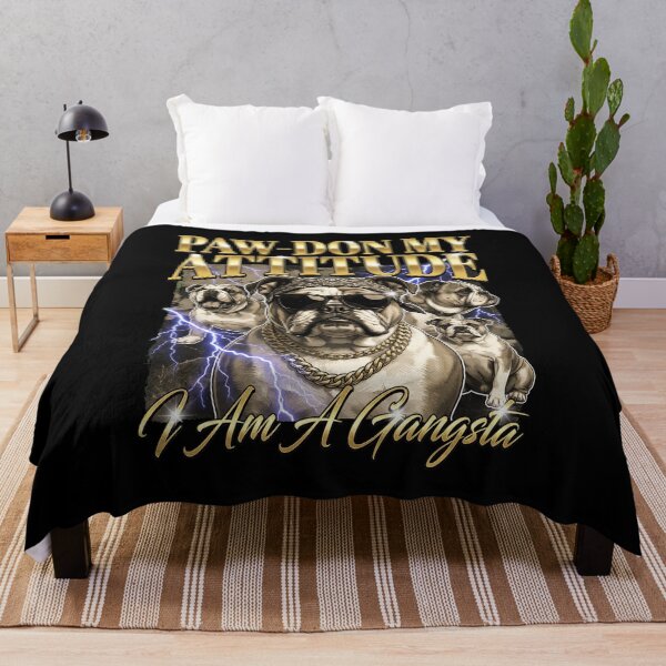 Item preview, Funny Gangster Bulldog Pawdon My Attitude Streetwear designed and sold by Bongocomic.