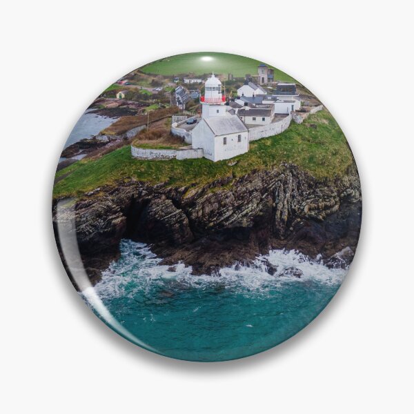 Item preview, Cork Lighthouse Aerial View – Drone Photography of Irish Coastline Landscape Print designed and sold by Martindoran.