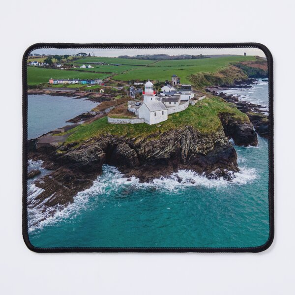 Item preview, Cork Lighthouse Aerial View – Drone Photography of Irish Coastline Landscape Print designed and sold by Martindoran.