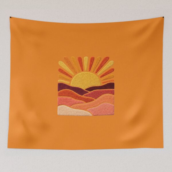 Item preview, Vintage Sunset Landscape Retro Sun Boho designed and sold by anselmnacht.