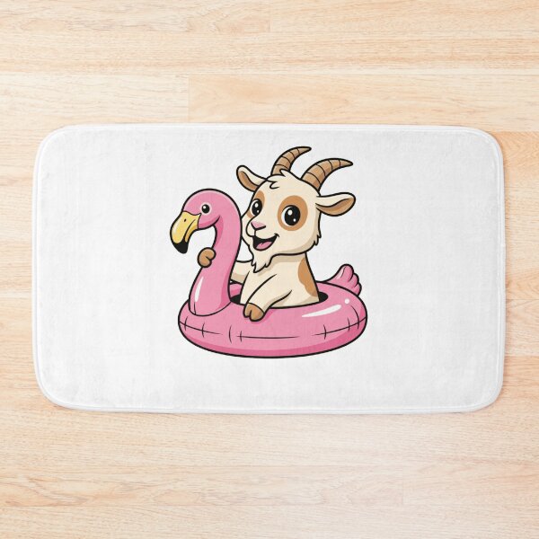 Item preview, Cute Kawaii Goat on Pink Flamingo Pool Float designed and sold by k3rstman1.