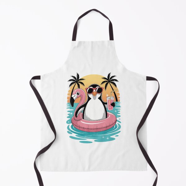 Item preview, Penguin Hawaiian Flamingo Float Beach Summer designed and sold by Moon-Ape.