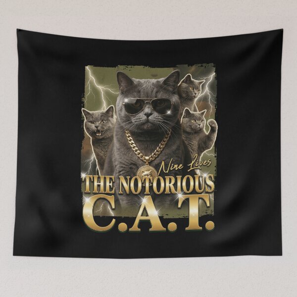 Item preview, Notorious CAT Gangsta Kitty 90s Rap Parody Funny Meme Cat designed and sold by Bongocomic.
