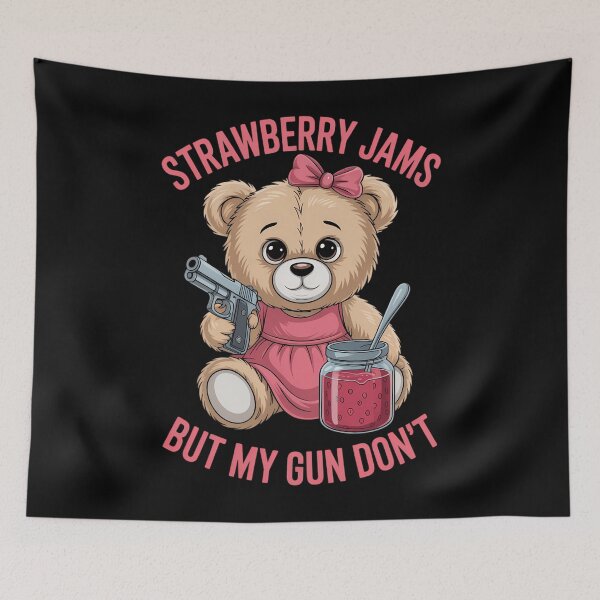 Item preview, Strawberry Jams But My Gun Don't Teddy Bear designed and sold by Moon-Ape.