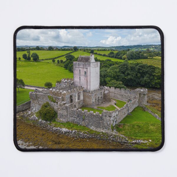Item preview, Doe Castle Donegal Aerial View – Drone Photography of Historic Irish Castle Landscape Print designed and sold by Martindoran.