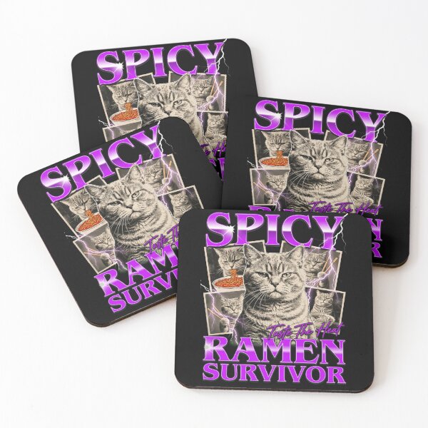 Item preview, Spicy Ramen Survivor Retro Cat - Cat Ramen Bootleg Style Funny Meme designed and sold by Bongocomic.