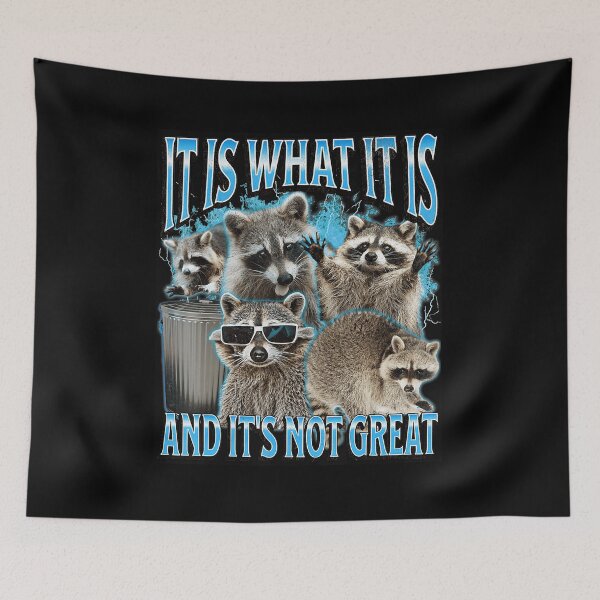 Item preview, It Is What It Is Funny Raccoon Meme 90s Style designed and sold by tadmercado.