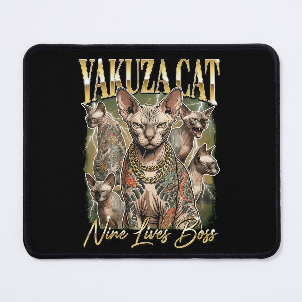 Item preview, Yakuza Cat Nine Lives Boss Sphynx Tattoo Bootleg Style Funny designed and sold by Bongocomic.