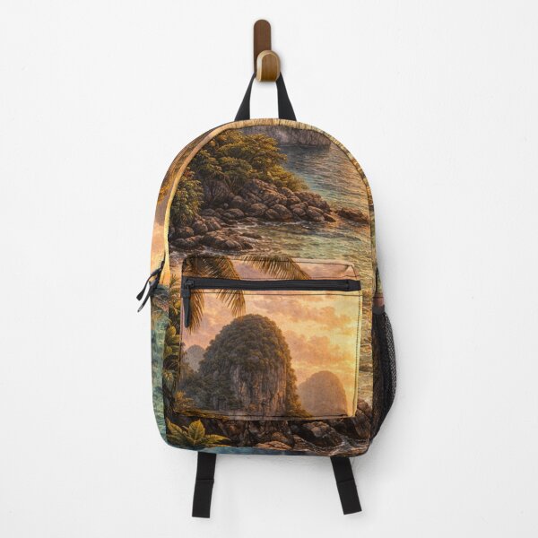 Item preview, Pintura al óleo de un paisaje marino con acantilados de piedra caliza de Tailandia designed and sold by Pond21.