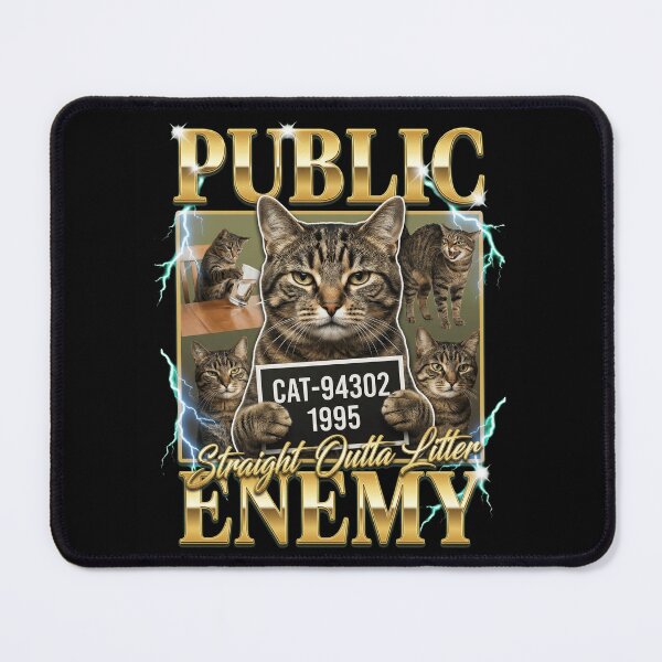 Item preview, Gangster Tabby Cat Mugshot Funny 90s Rap Bootleg Style Funny designed and sold by Bongocomic.