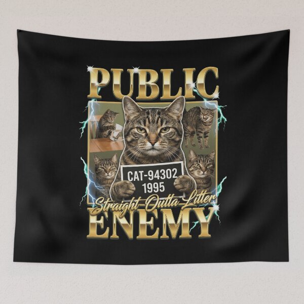 Item preview, Gangster Tabby Cat Mugshot Funny 90s Rap Bootleg Style Funny designed and sold by Bongocomic.