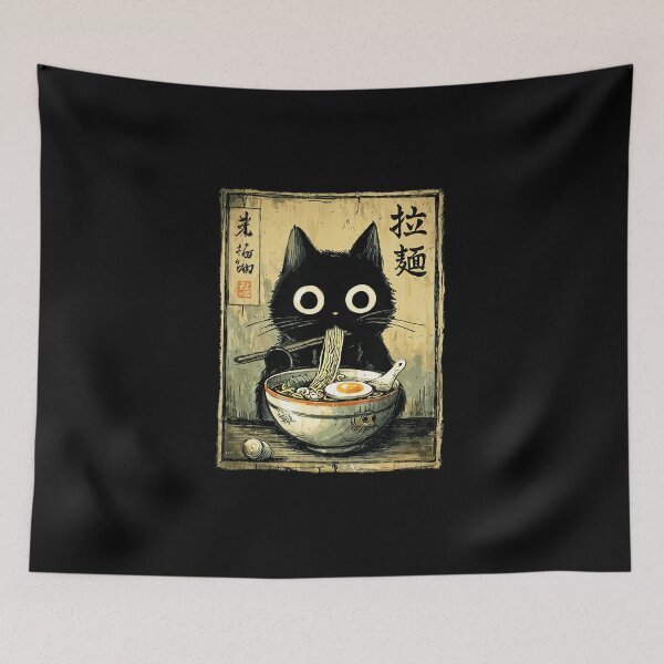 Item preview, Kawaii Ramen Cat Retro Japanese Style  designed and sold by titanlevi.