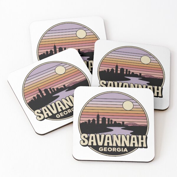 Item preview, Savannah Georgia: Sunset Skyline Badge designed and sold by CircinusStore.
