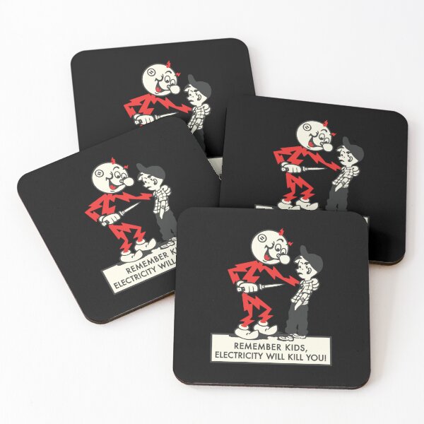 Item preview, Remember kids, electricity will kill you! - vintage Reddy Kilowatt - colour print designed and sold by retropetrol.