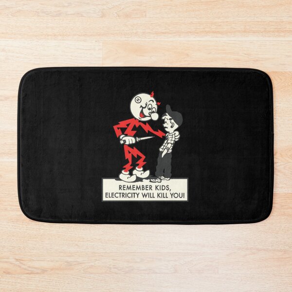 Item preview, Remember kids, electricity will kill you! - vintage Reddy Kilowatt - colour print designed and sold by retropetrol.