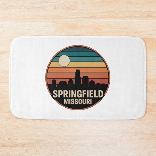 Item preview, Springfield Missouri: Retro Blue Orange Sunset Skyline Badge designed and sold by CircinusStore.