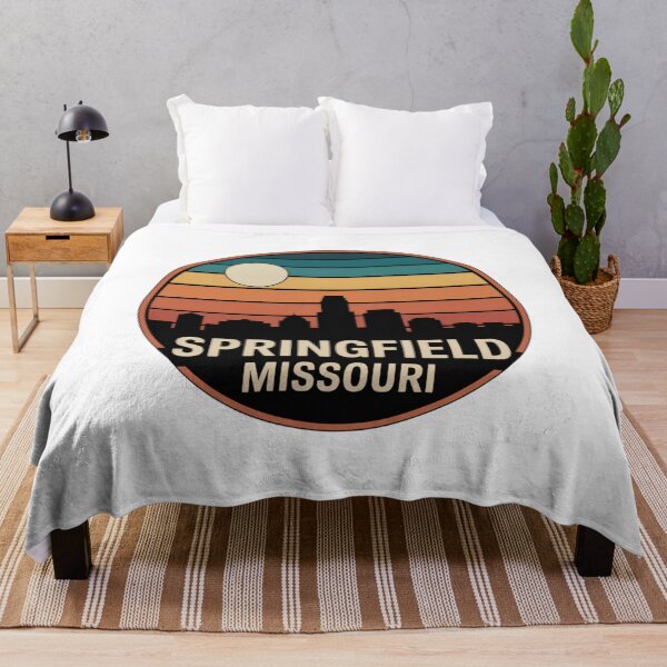 Item preview, Springfield Missouri: Retro Blue Orange Sunset Skyline Badge designed and sold by CircinusStore.