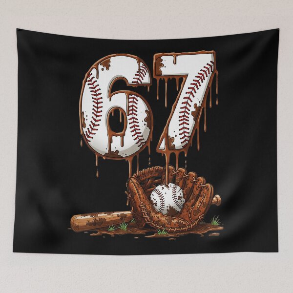 Item preview, 67 Drip Baseball Number Six Seven Mud Style designed and sold by miaa-artistshop.