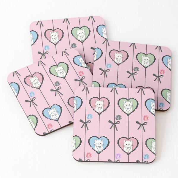 Artikelvorschau, Niedliches Katzenmuster, Kawaii-Kätzchenherz-Design, verspieltes Schleifen-Blumenmuster, digitales Papier für Tierliebhaberinnen, Valentinstag-Wiederholungsmuster entworfen und verkauft von FRH Design ⭐⭐⭐⭐⭐.