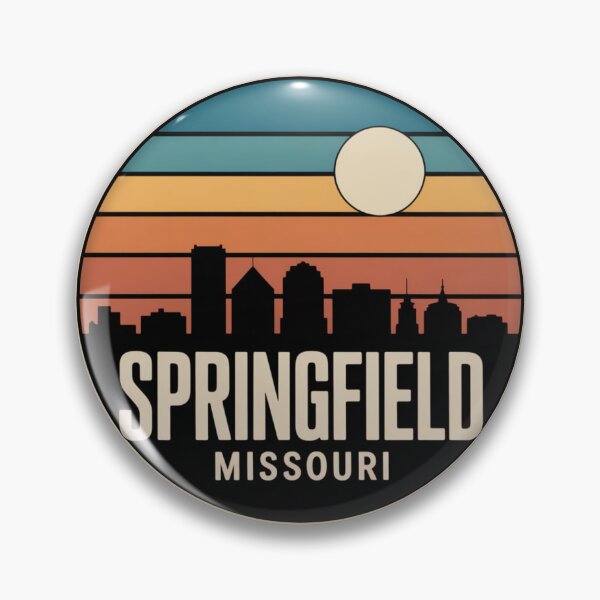Artikelvorschau, Springfield, Missouri: Abzeichen für den blau-orangenen Sonnenuntergang am Horizont entworfen und verkauft von CircinusStore.