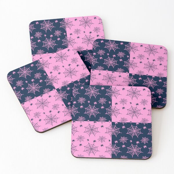 Item preview, Dark blue and light pink interchange web pattern designed and sold by serenebookworm.