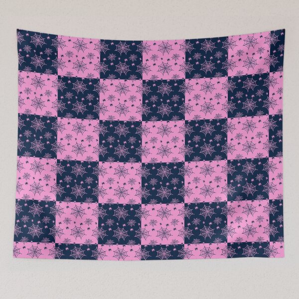 Item preview, Dark blue and light pink interchange web pattern designed and sold by serenebookworm.