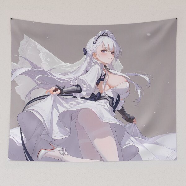 Item preview, Belfast Azur Lane Dynamic Maid Motion With Anchor And Flowing Dress designed and sold by Spraykart.