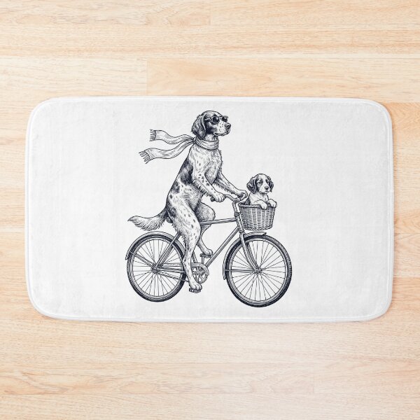 Item preview, Vintage Irish Red And White Setter Riding Bike Bicycle Cycling Dog Lover designed and sold by DoodleTortle.