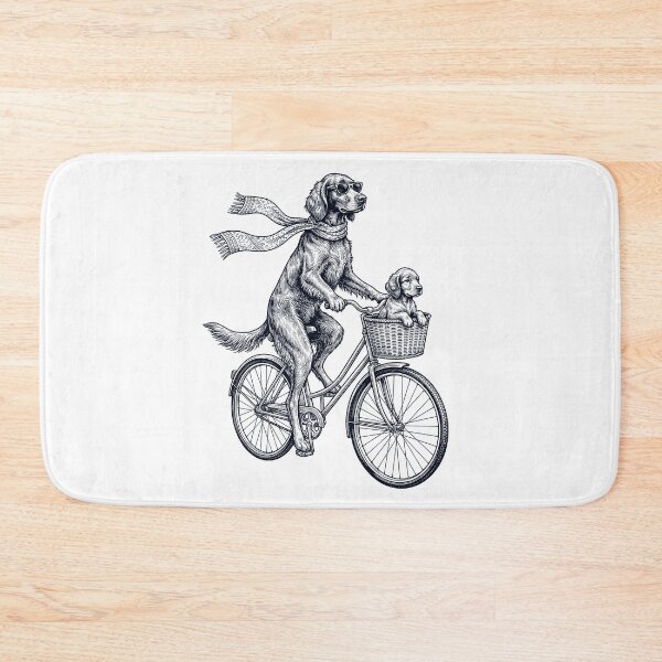 Item preview, Vintage Irish Setter Riding Bike Bicycle Cycling Dog Lover designed and sold by DoodleTortle.