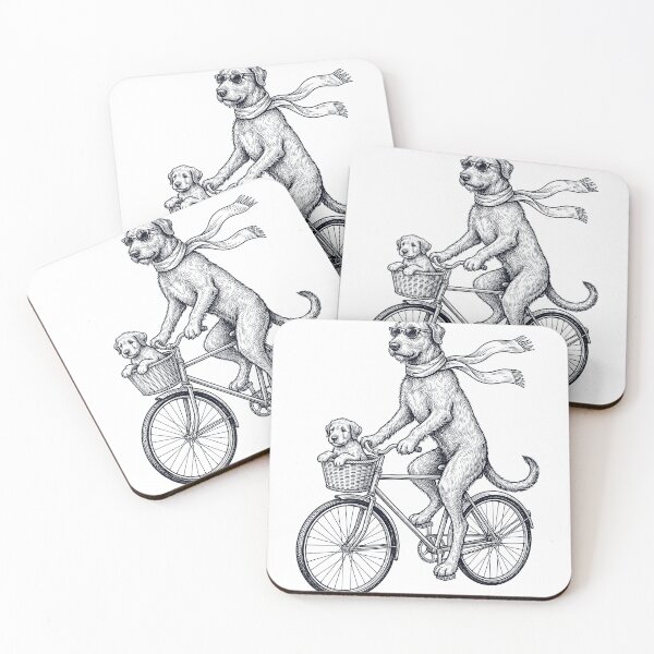 Item preview, Vintage Irish Wolfhound Riding Bike Bicycle Cycling Dog Lover designed and sold by DoodleTortle.