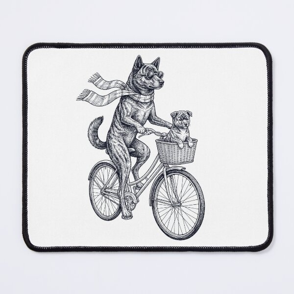 Item preview, Vintage Kai Ken Riding Bike Bicycle Cycling Dog Lover designed and sold by DoodleTortle.