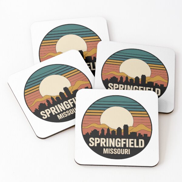 Item preview, Springfield Missouri: Teal Orange Mountain Sunset Skyline Badge designed and sold by CircinusStore.