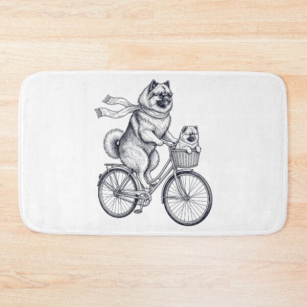 Item preview, Vintage Keeshond Riding Bike Bicycle Cycling Dog Lover designed and sold by DoodleTortle.