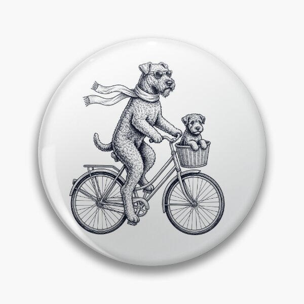 Item preview, Vintage Kerry Blue Terrier Riding Bike Bicycle Cycling Dog Lover designed and sold by DoodleTortle.